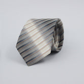 GREY & BROWN REPP STRIPED TIE